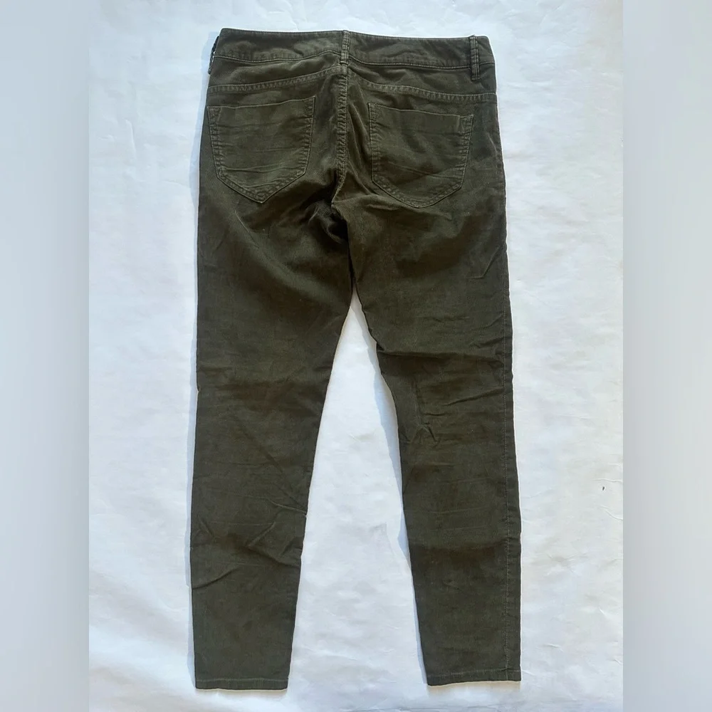 London Jean Corduroy Olive Green Skinny Pants
